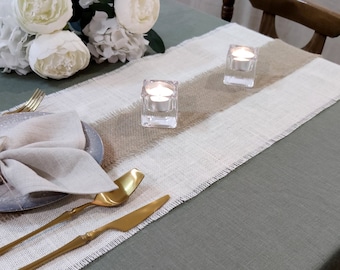 Jute Table Runner for rustic wedding, Burlap centerpiece for farmhouse decor, Wedding burlap table runner, Custom table cover for events