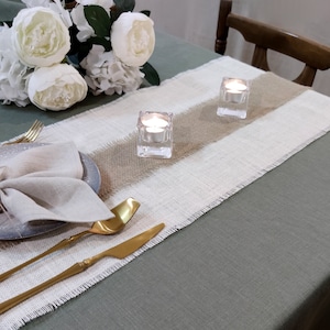 Jute Table Runner for rustic wedding, Burlap centerpiece for farmhouse decor, Wedding burlap table runner, Custom table cover for events
