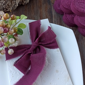 Nastro di cotone 1", Invito nastro di nozze, Confezione regalo, Nastro strappato a mano, Inviti forniture cancelleria mano trasformato