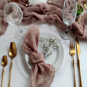 Wedding napkins, Cotton gauze napkins for rustic table decor, Cheesecloth napkins, Boho cloth napkins, Dinner napkins bulk Custom napkins