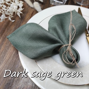 Grüne Leinenservietten, Stoffservietten für Hochzeit, Tischdekor, Hochzeitstisch, Cocktailservietten, Küchendeko