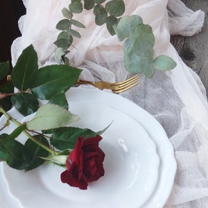 Gauze table runner, Rustic wedding decor, Boho table runner, Light peach cheese cloth table runner  RU-034