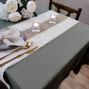 El mantel de lino suave lavado es ideal para la decoración de la mesa de bodas, cubierta de mesa personalizada para la decoración de la casa de campo, mantel rectangular de lino