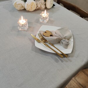 Light gray tablecloth, Tablecloth linen rectangle, Wedding table cloth, Custom linen fabric tablecloth