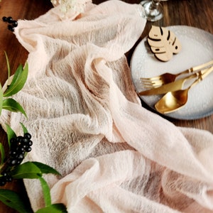 Gauze table runner, Wedding table decorations rustic, Boho wedding decor, Cheesecloth runner RU-088