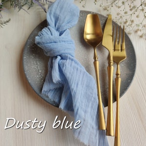 Tovaglioli di garza blu polvere per decorazioni da tavola per matrimoni, tovaglioli di garza per decorazioni rustiche da tavola, tovaglioli da cena in stoffa, tovaglioli da cocktail per matrimoni