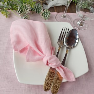 Light pink linen napkins, Cloth napkins for Wedding, Washed linen dinner napkins, Custom Napkins  for farmhouse decor