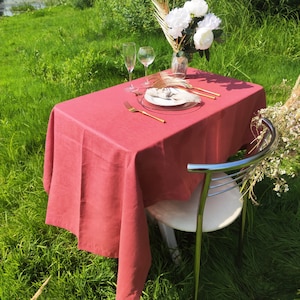 Leinen Tischdecke Hochzeit, Schlucht Rose runde Tischdecke, Grossleinen Tischdecke, Benutzerdefinierte Größe