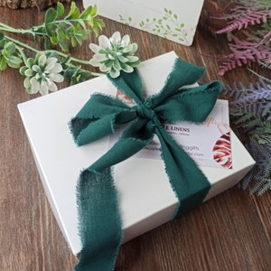 Hunter nastro di cotone, Invito nastro di nozze, mazzo di sposa nastro verde scuro, Foto Props