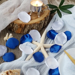 Wedding decor, White Royal blue rose petals, Centerpieces baby shower, Home decor Wedding decor, Flower girl basket, Birthday decorations
