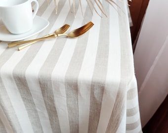 Linen tablecloth for wedding table decor 40 + colors,  Custom tablecloth round, oval, square, rectangular, Natural dinnig table cloth