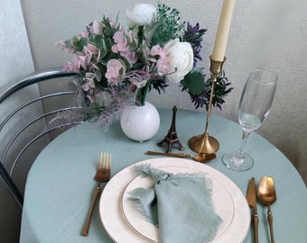 Custom linen tablecloth for rustic decor, Rectangle, square, oval or round table cloths Handmade table covers for kitchen or wedding tables