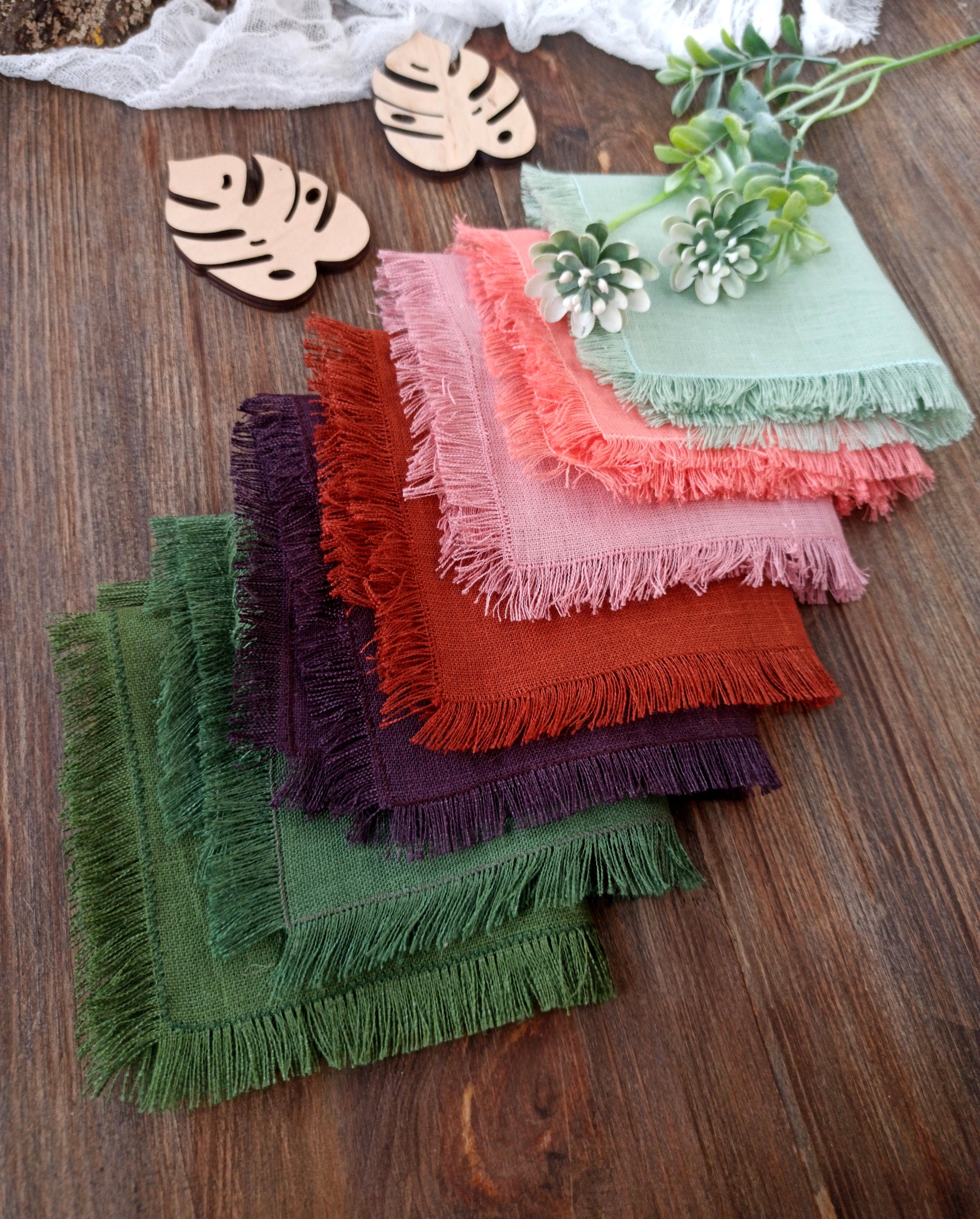 Wedding Napkins Linen Burnt Orange Napkins Natural Softened Etsy