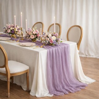 MLMW Runner Da Tavola In Garza Di Cotone Verde Oliva - 304,8 Cm Stile Boho Rustico Per Matrimoni E Feste