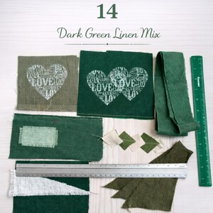 Linen Scrap Bundle – Rustic Fabric Pieces for Junk Journal, Slow Stitching & Textile Collage – Choose Your Set 14
