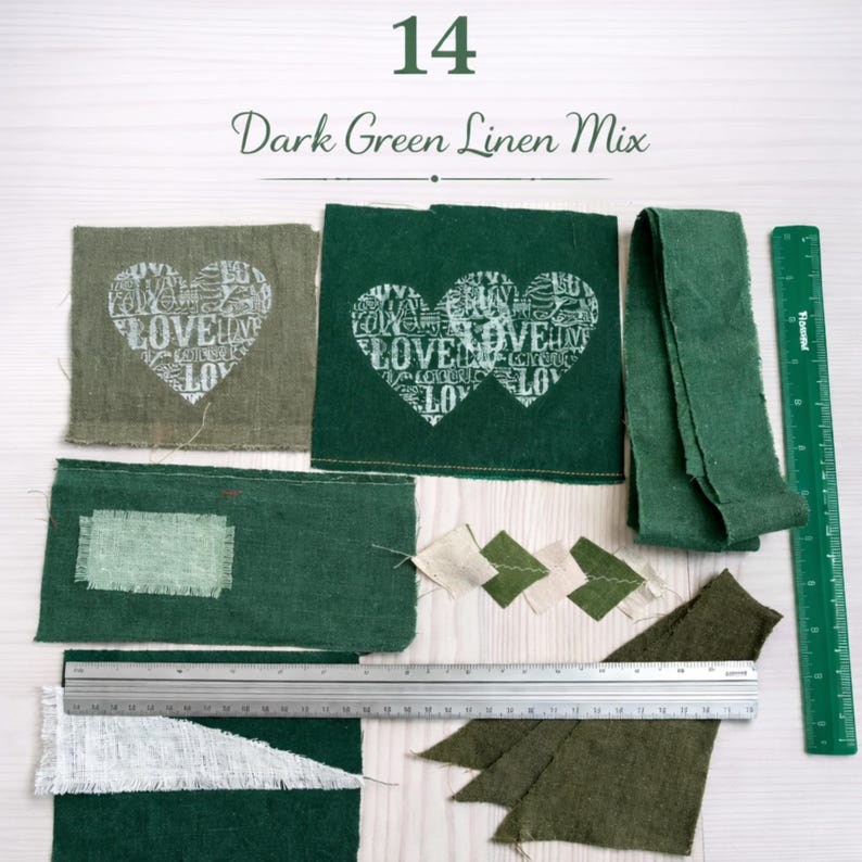 Linen Scrap Bundle – Rustic Fabric Pieces for Junk Journal, Slow Stitching & Textile Collage – Choose Your Set 14