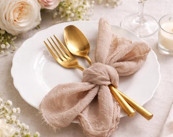 Cheesecloth Napkins for Wedding, Gauze Wedding Napkins bulk, Boho Table Decor, Rustic Wedding Reception Decor