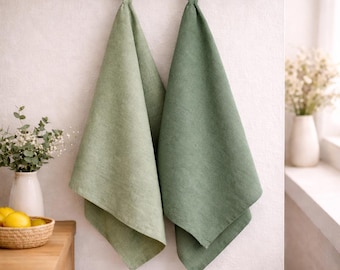 Paño de cocina de lino para uso diario, toallas de cocina para una decoración rústica del hogar, toalla de mano personalizada con un toque campestre, toalla de playa ligera