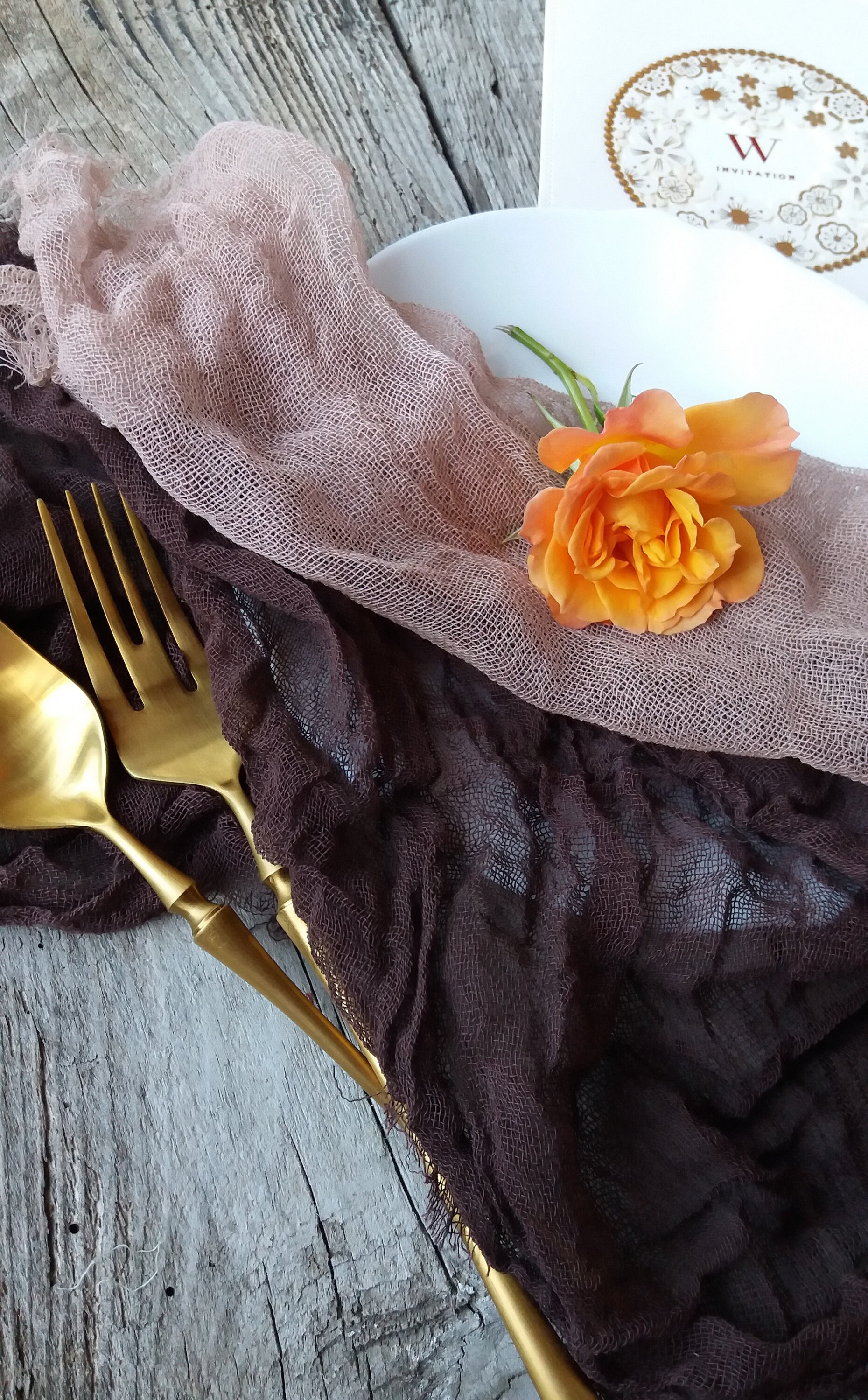 Gauze table Runner Wedding decor Cheese cloth reception Etsy