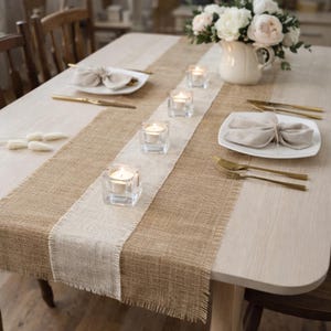 Runner da tavolo in tela di iuta per decorazioni da tavolo per matrimoni, runner da tavolo in iuta, tovaglia personalizzata, runner da tavolo rustico in stile fattoria, runner da tavolo autunnale