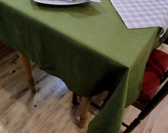 Linen Tablecloth Oval, Round, Rectangle  Perfect for Wedding table decor & Farmhouse Decor, Soft linen table cloth, Custom table cover