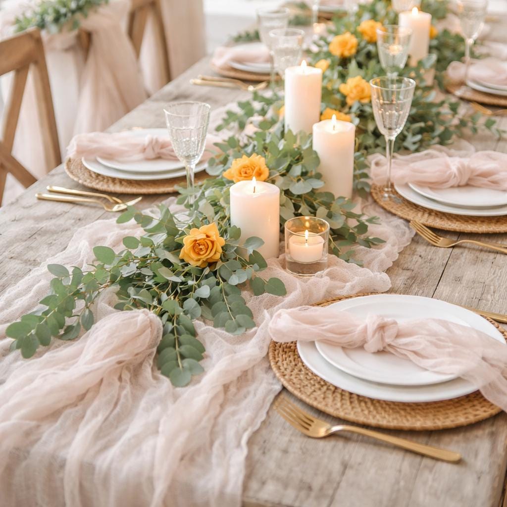 Eggplant Gauze Table Runner, Cheesecloth Wedding Runner, Wedding