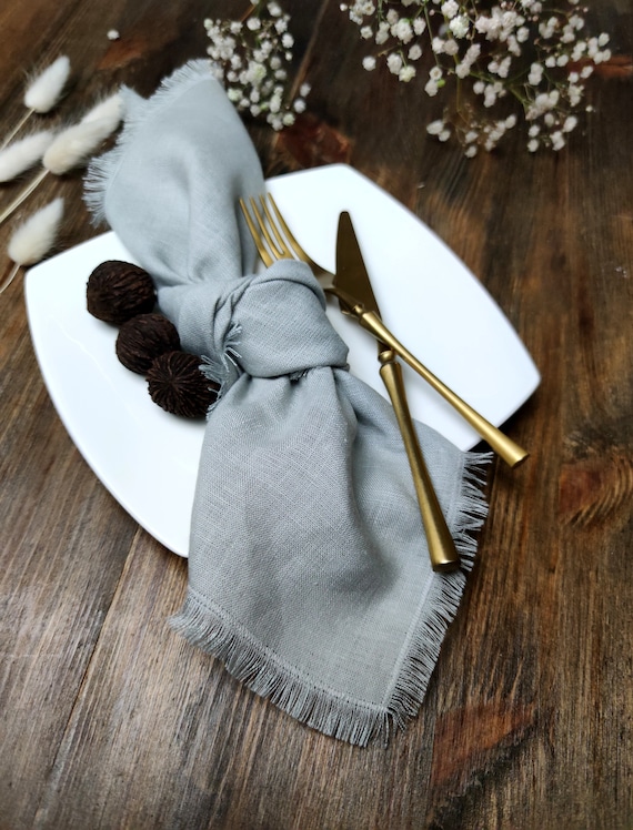 Linen Napkins Bulk Natural Softened Fringed Linen Napkins for Rustic Home Decor Wedding Cocktail Napkins Table Decor Cloth Dinner Napkins Etsy Canada