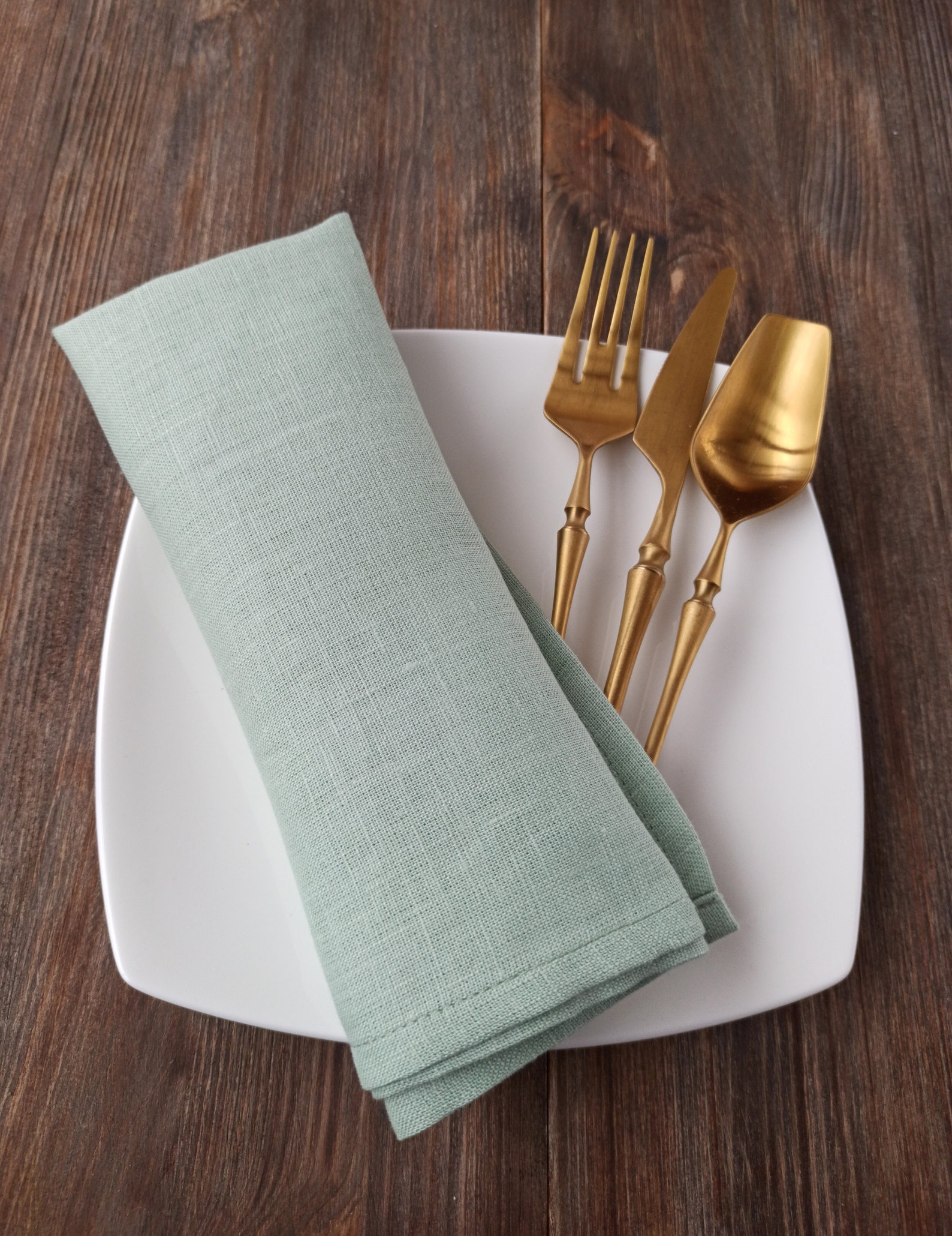 Organic linen napkins Sage green linen cocktail napkins Etsy