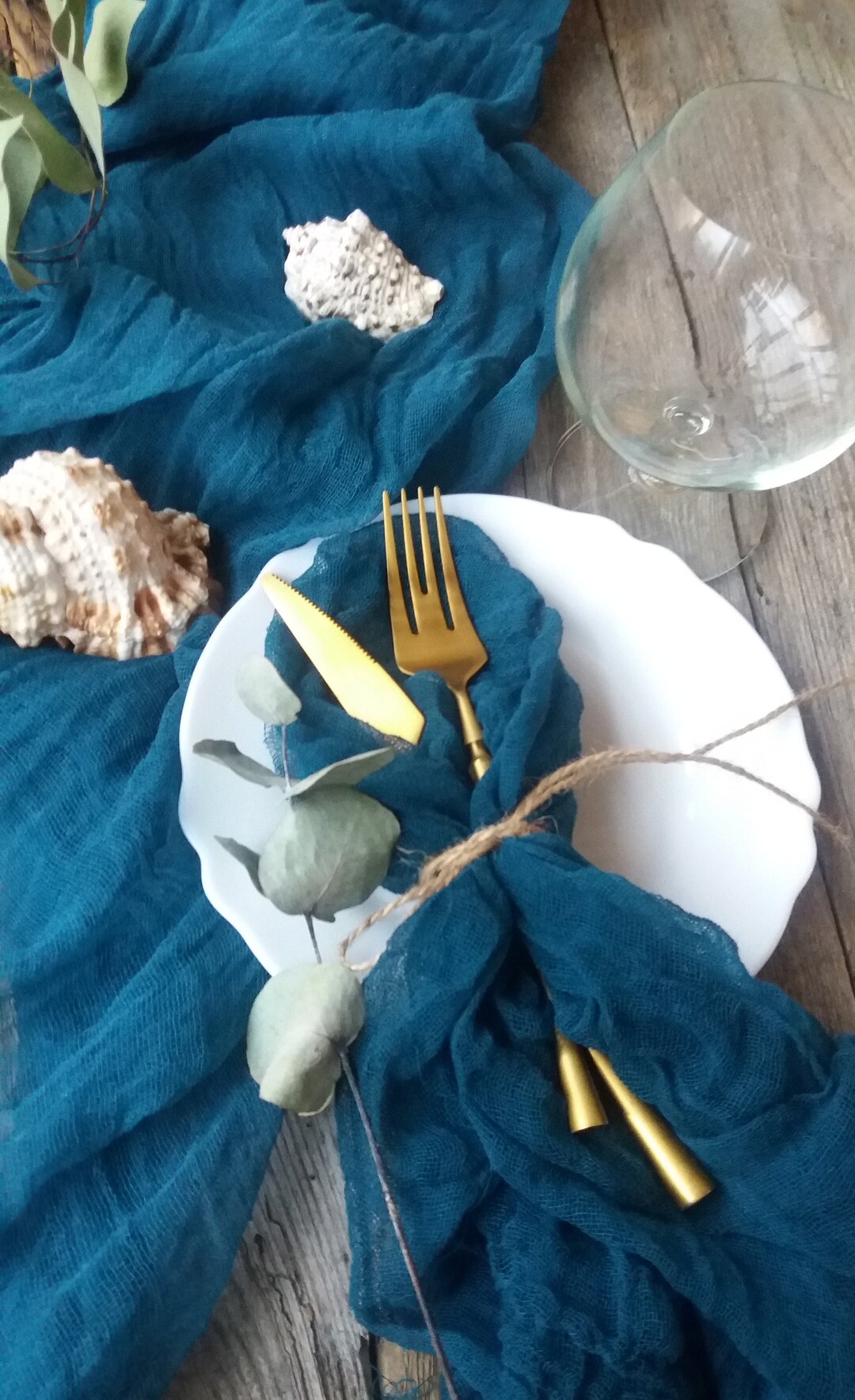 Rustic Wedding Reception Decorations Navy Blue Table Decor - Etsy