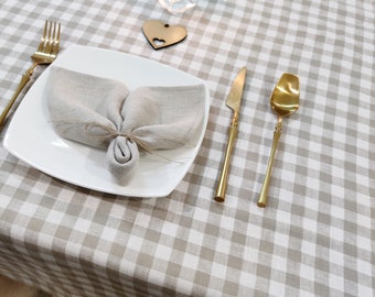 Tablecloth linen rectangle, Tablecloth striped, Checkered tablecloth, Extra large linen cloth