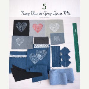 Linen Scrap Bundle – Rustic Fabric Pieces for Junk Journal, Slow Stitching & Textile Collage – Choose Your Set 5