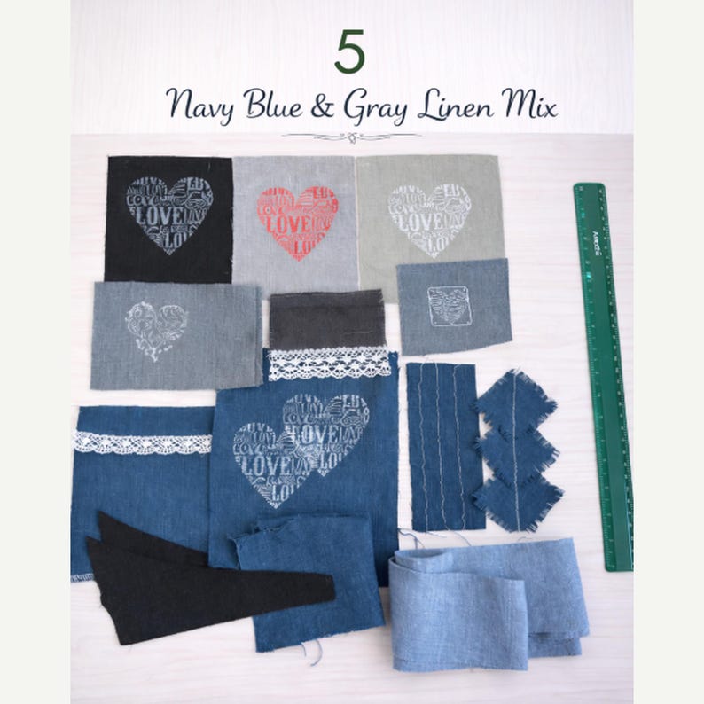 Linen Scrap Bundle – Rustic Fabric Pieces for Junk Journal, Slow Stitching & Textile Collage – Choose Your Set 5