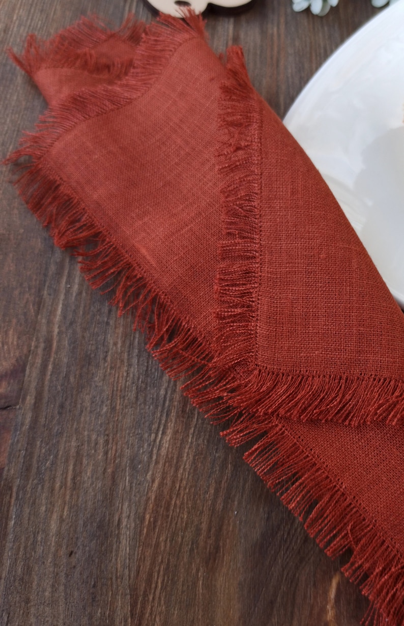 Wedding Napkins Linen Burnt Orange Napkins Natural Softened Etsy