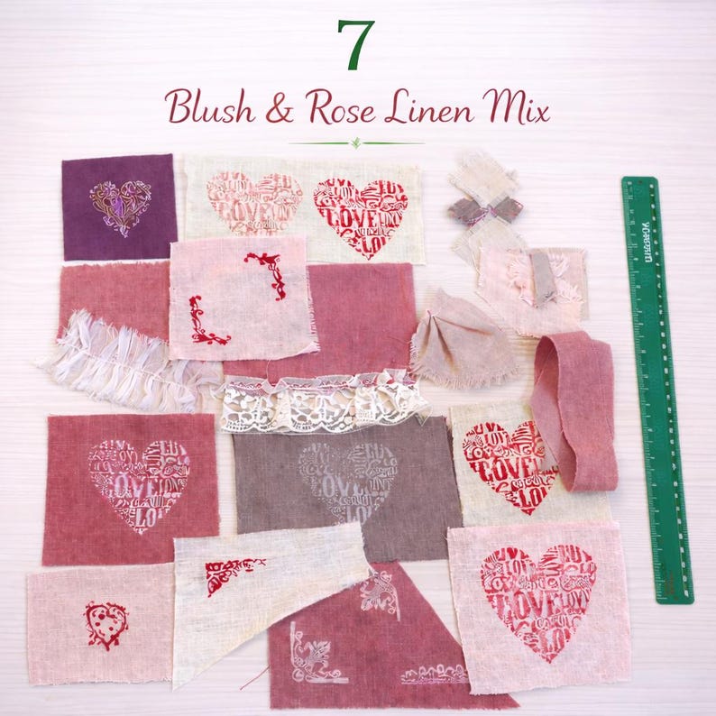 Linen Scrap Bundle – Rustic Fabric Pieces for Junk Journal, Slow Stitching & Textile Collage – Choose Your Set 7