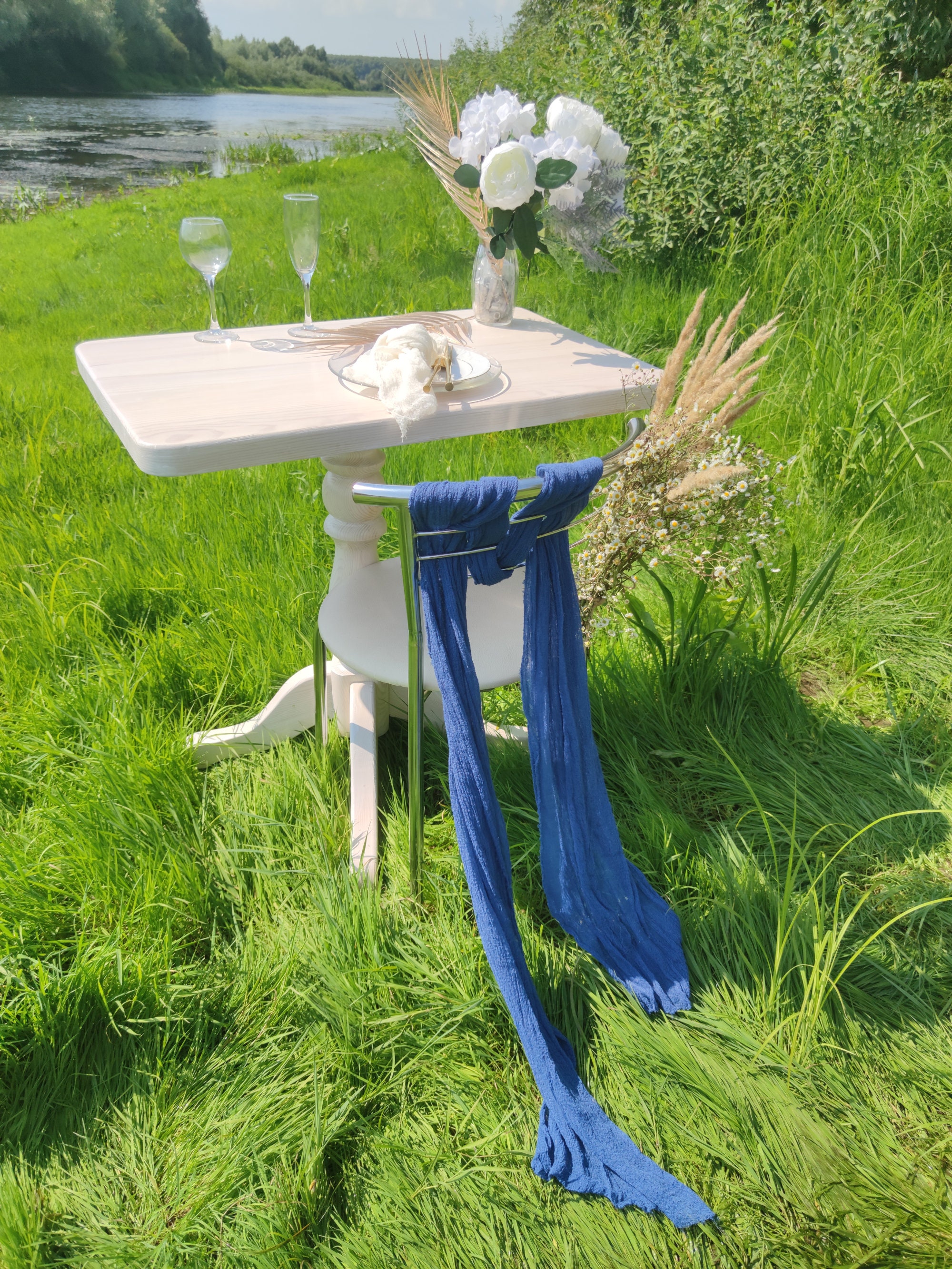 Salmon Flesh Satin Fabric Table Runner Wedding Party Decoration Chair Sash Tie 