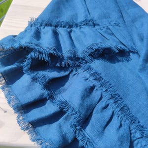 Linen kitchen towels for farmhouse decor, Ruffled tea towels in soft washed linen, Custom tea towels, Bulk linen hand towels available image 8