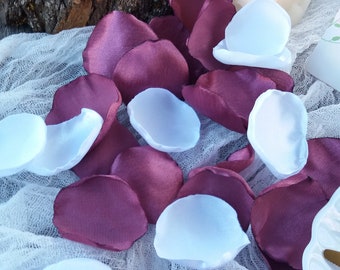 White & Mauve rose petals Wedding decor, Wedding decorations,  Flower petals