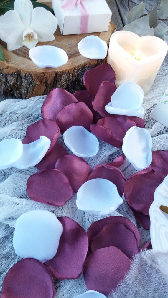 White & Mauve Rose Petals Wedding Decor Wedding Decorations Etsy