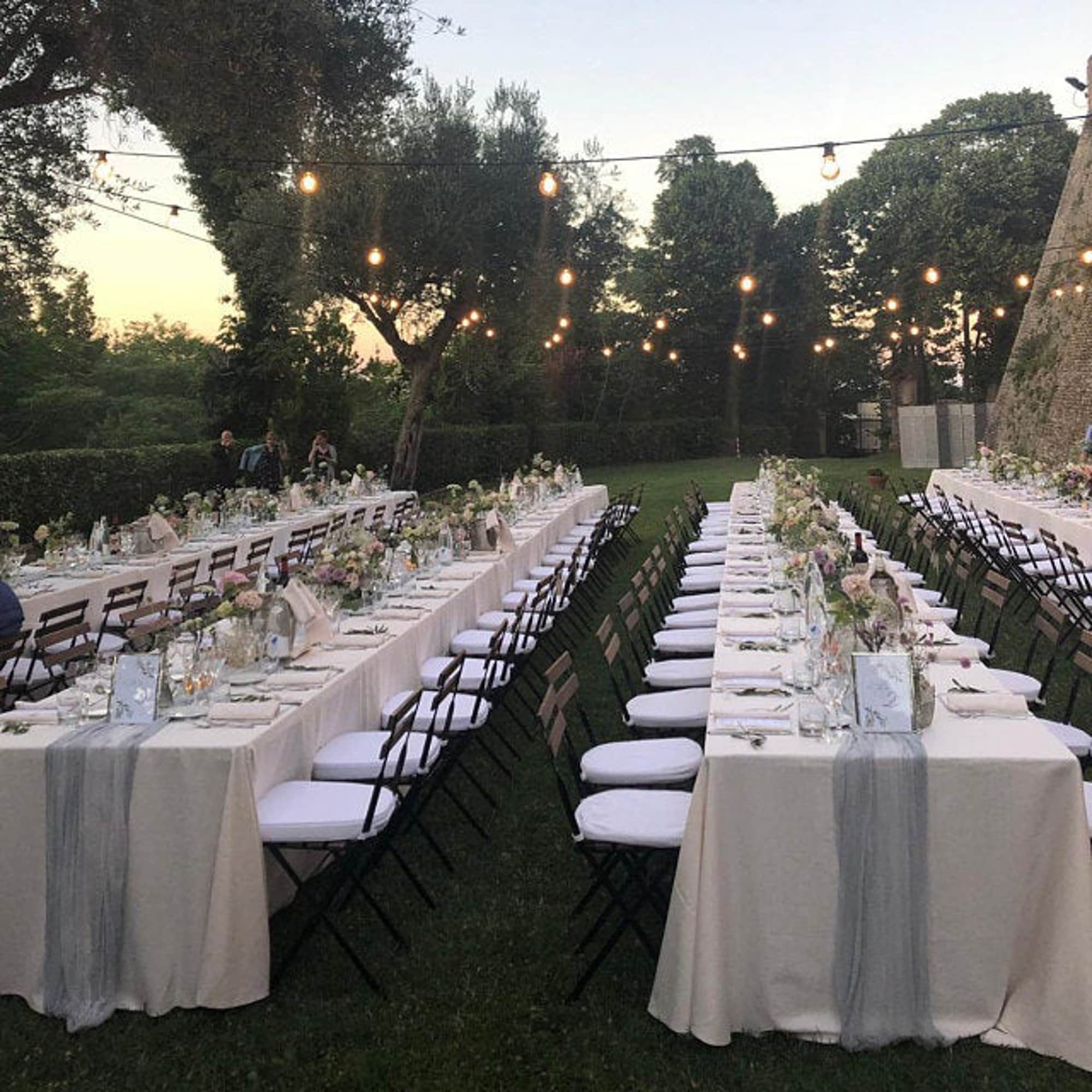 Runner da tavolo in garza verde-grigio - Vegaooparty
