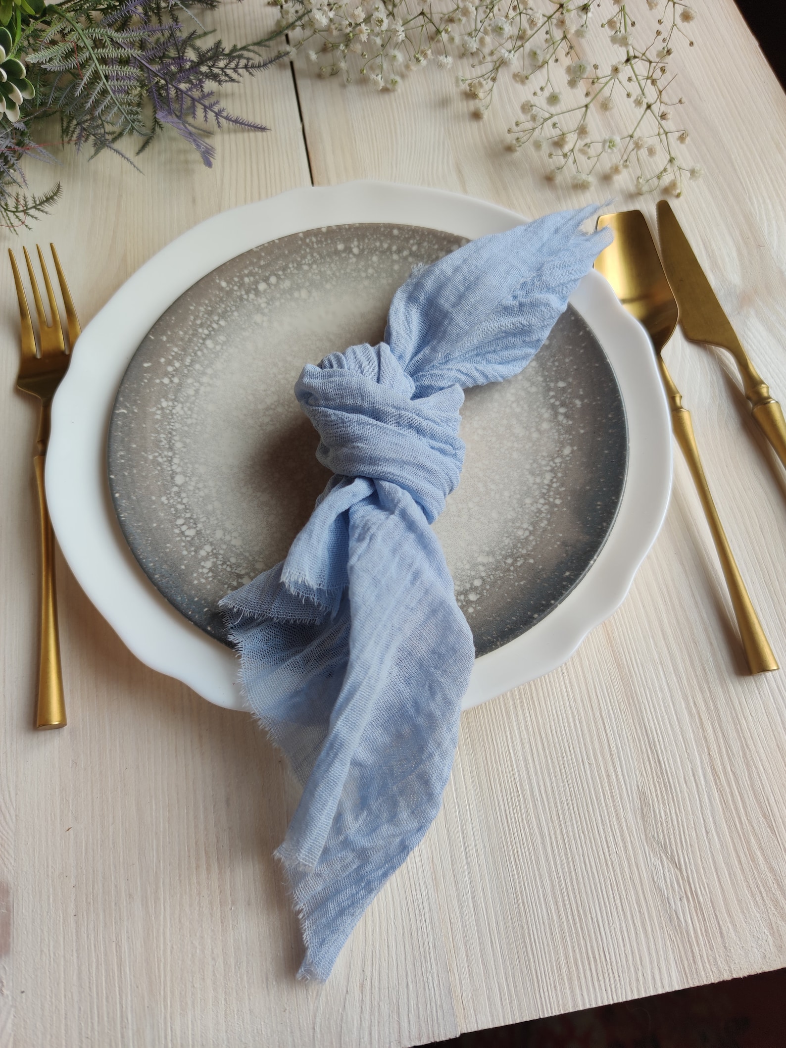Dusty blue gauze napkins for wedding Cheesecloth napkins Etsy