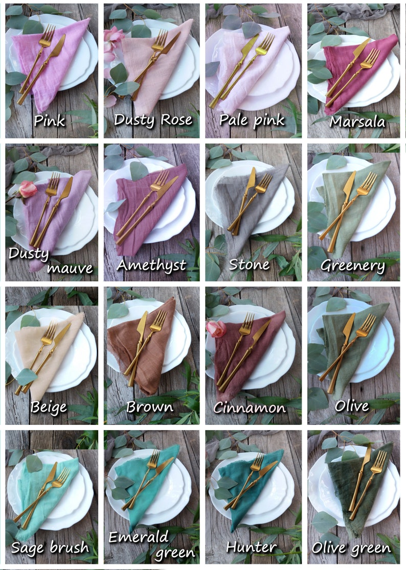 Cloth dinner napkins for wedding Rustic Wedding napkins Etsy