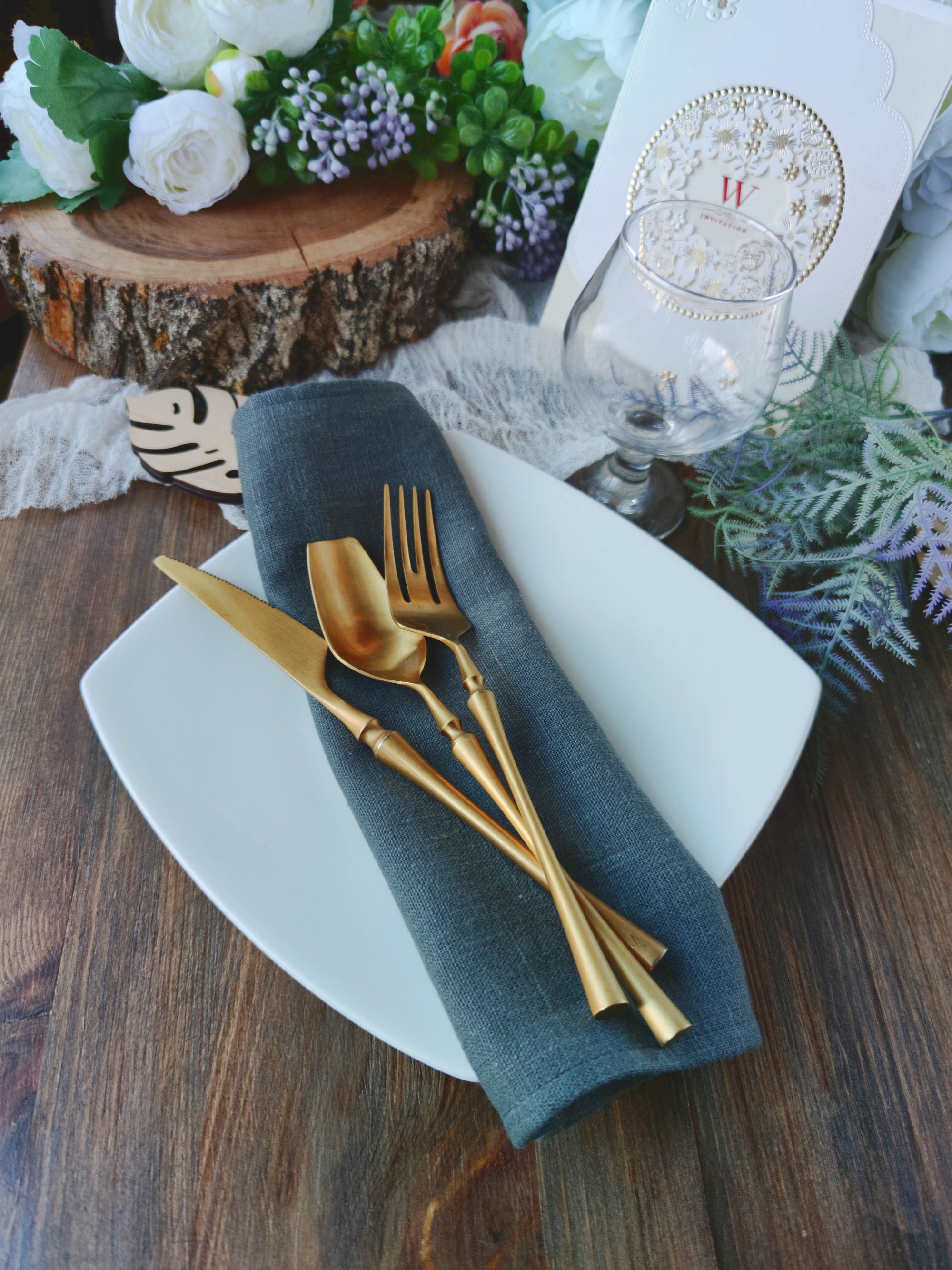 Dark grey linen napkins 10x10 Cloth napkins for Etsy