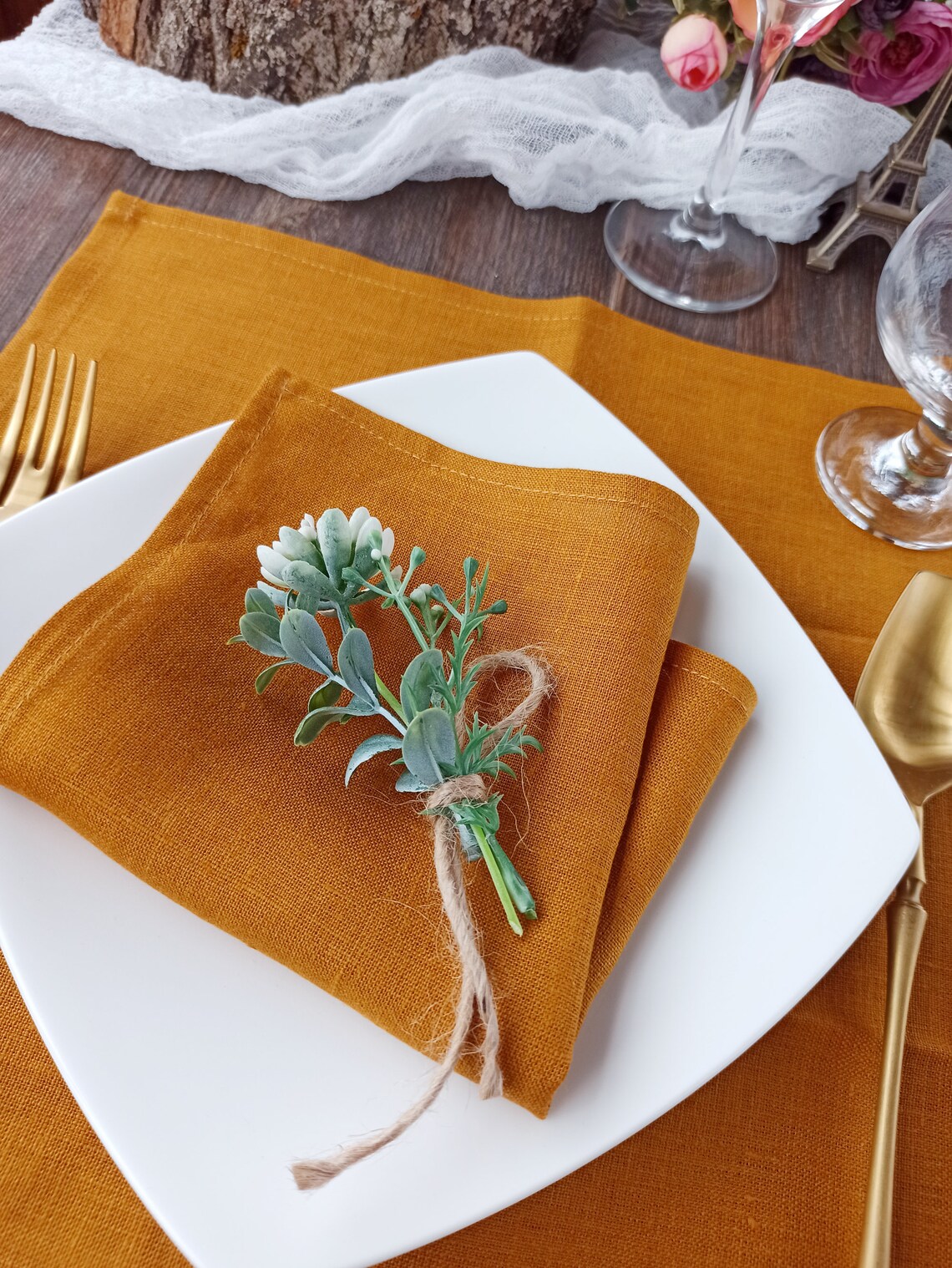 Mustard placemats Linen placemats set Linen placemats rustic Etsy