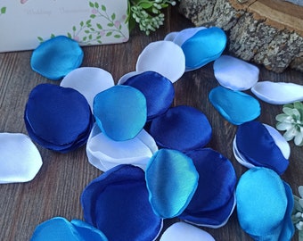 Blue rose petals for wedding exit, Wedding decor flower girl petals