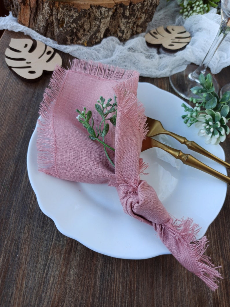 Blush Pink Napkins Linen Cocktail Napkins Wedding Napkins Etsy