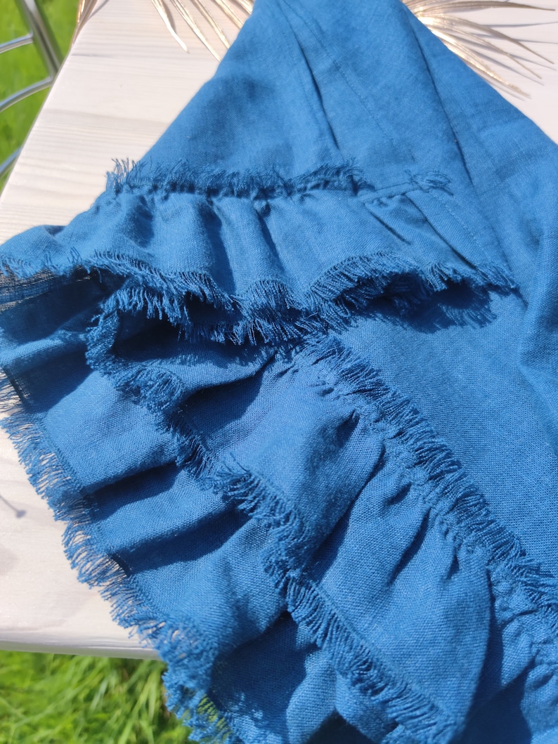 Ruffled Linen Tea Towel Linen Kitchen Towels Bulk Washed Etsy