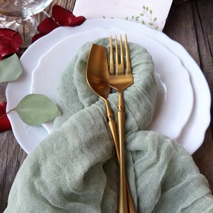Rustic Wedding napkins, Greenery  gauze napkins, Cotton farm table decor, Dinner napkins, Cotton gauze napkins Boho party napkins