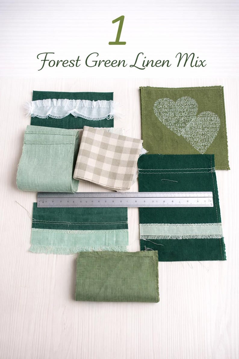 Linen Scrap Bundle – Rustic Fabric Pieces for Junk Journal, Slow Stitching & Textile Collage – Choose Your Set 1