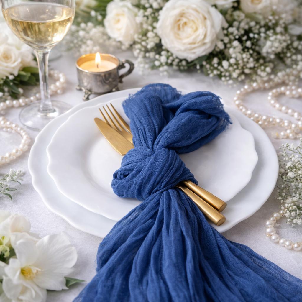 Navy Blue Gauze Napkins for Wedding Navy Blue Gauze Napkins for Wedding