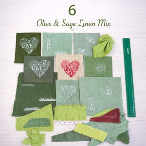 Linen Scrap Bundle – Rustic Fabric Pieces for Junk Journal, Slow Stitching & Textile Collage – Choose Your Set 6